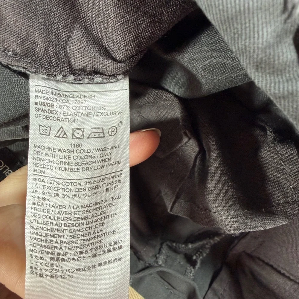 Banana Republic Lived-In Chino Mens 31x32 Dark Gray Skinny Fit Stretch Pants